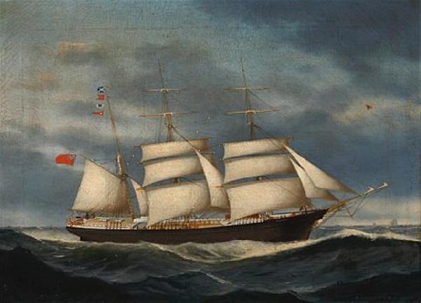 unknow artist The barque Annie Burrill Sweden oil painting art